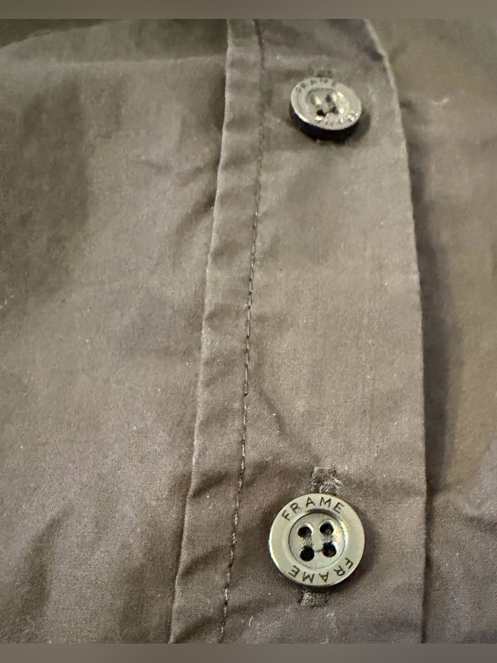 FRAME Seam Detail 100% Organic Cotton Shirtdress, Black, Size XS - Picture 11 of 12